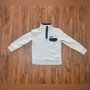 Patagonia Cotton Quilt Snap-T® Pullover. Heather Grey/ Navy Blue Trim. EUC